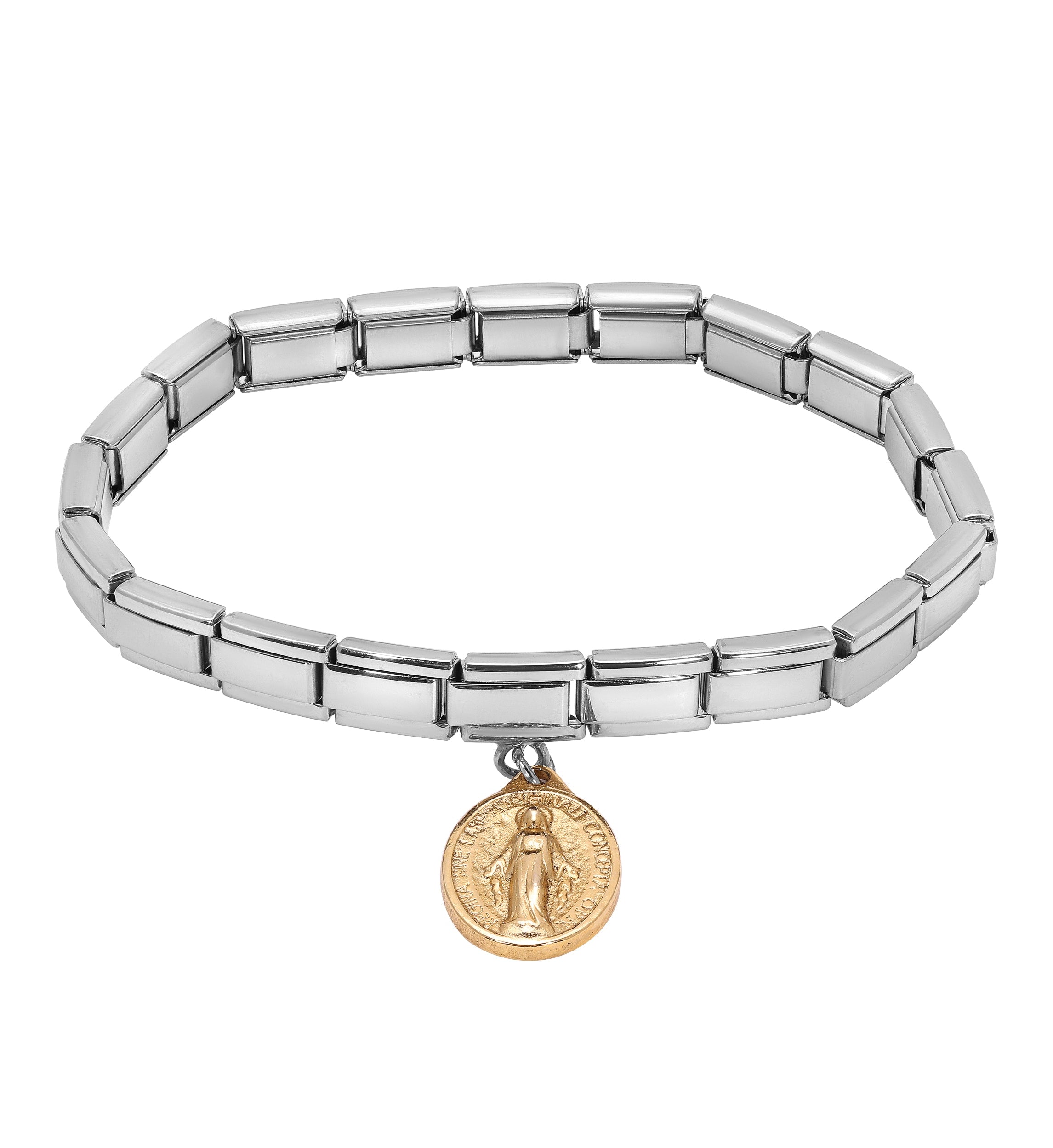 Symbols Of Faith Miraculous Medal Charm Stretch Bracelet