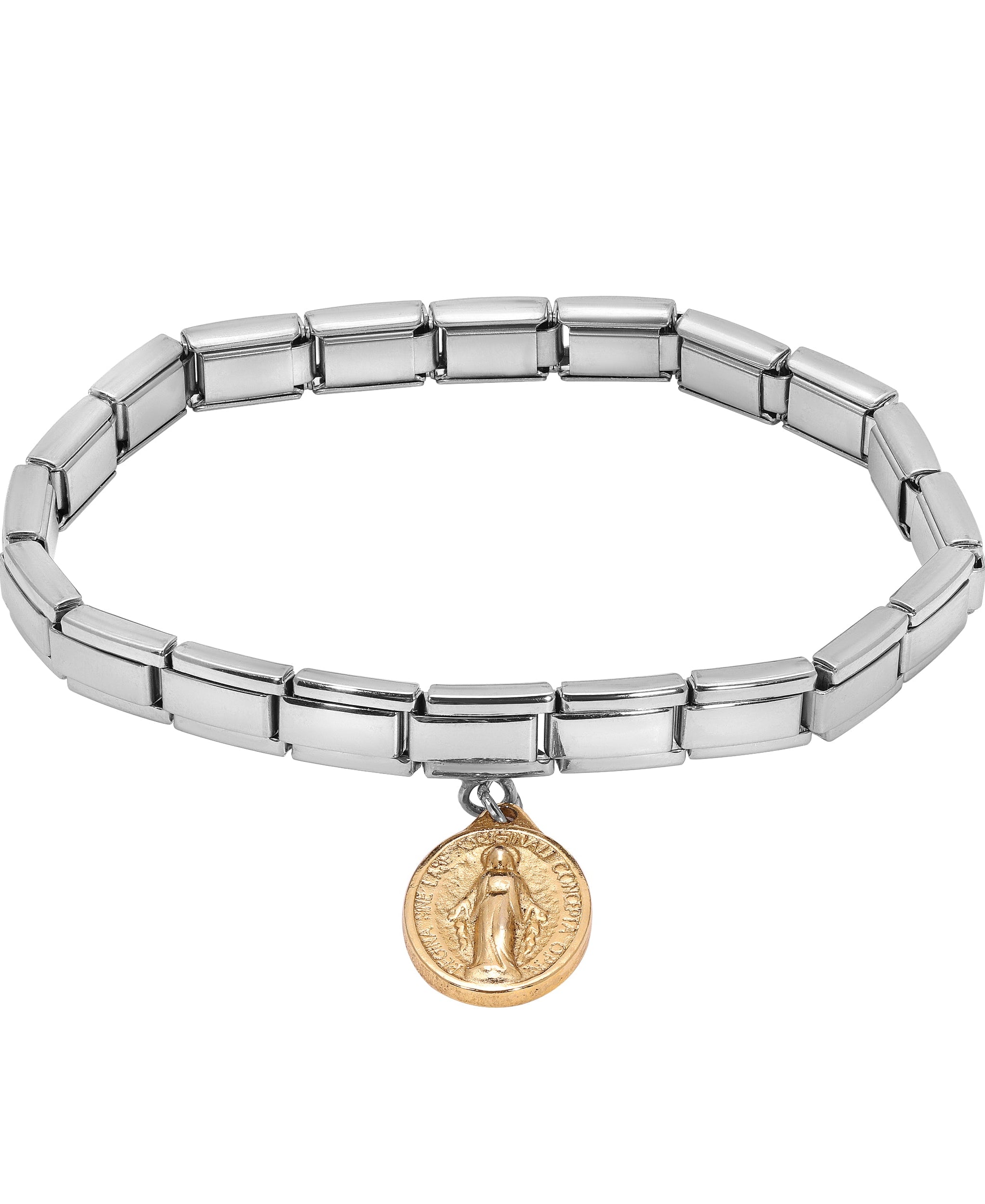 Symbols Of Faith Miraculous Medal Charm Stretch Bracelet