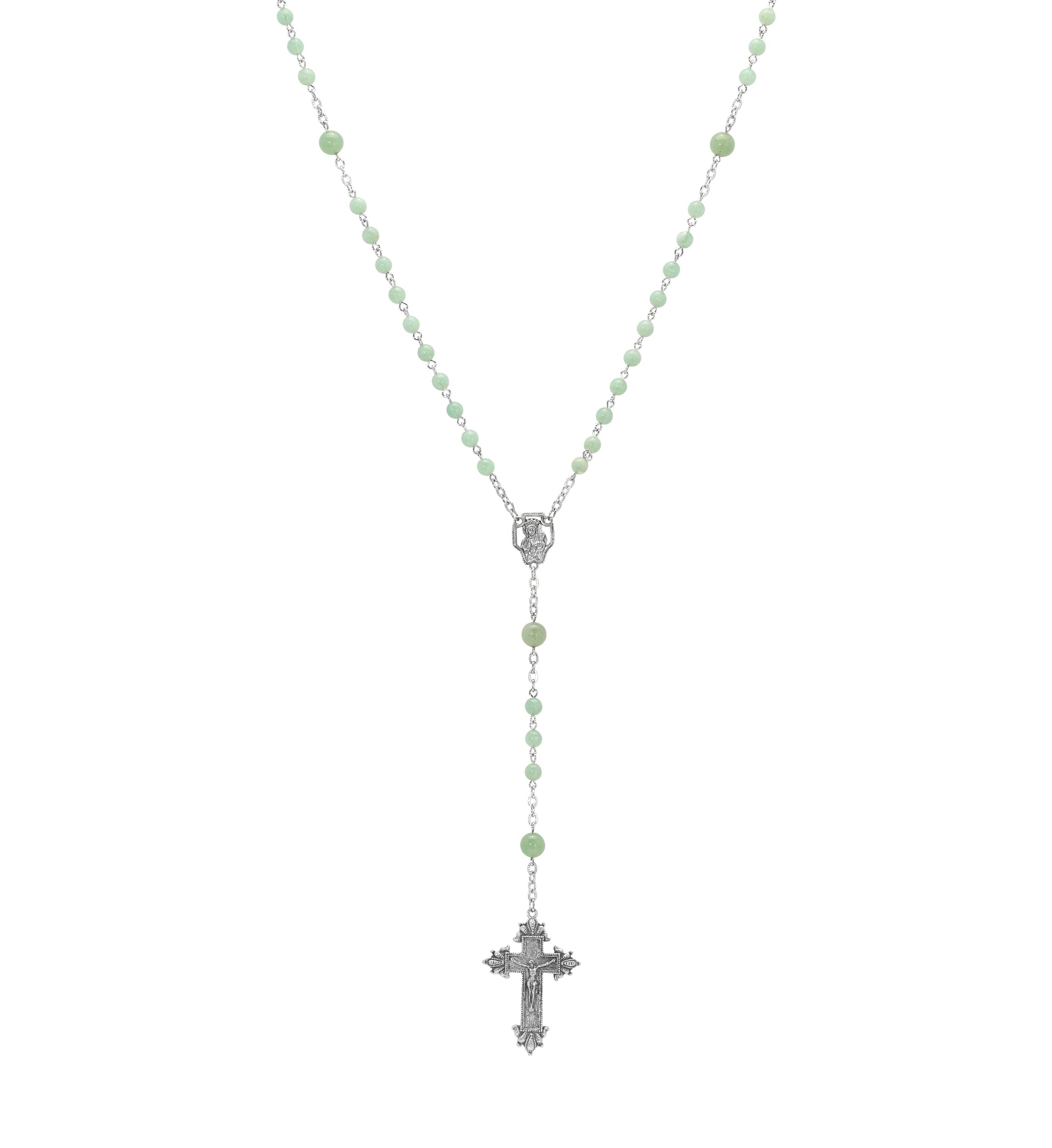 Symbols Of Faith Beaded Crucifix Rosary Necklace