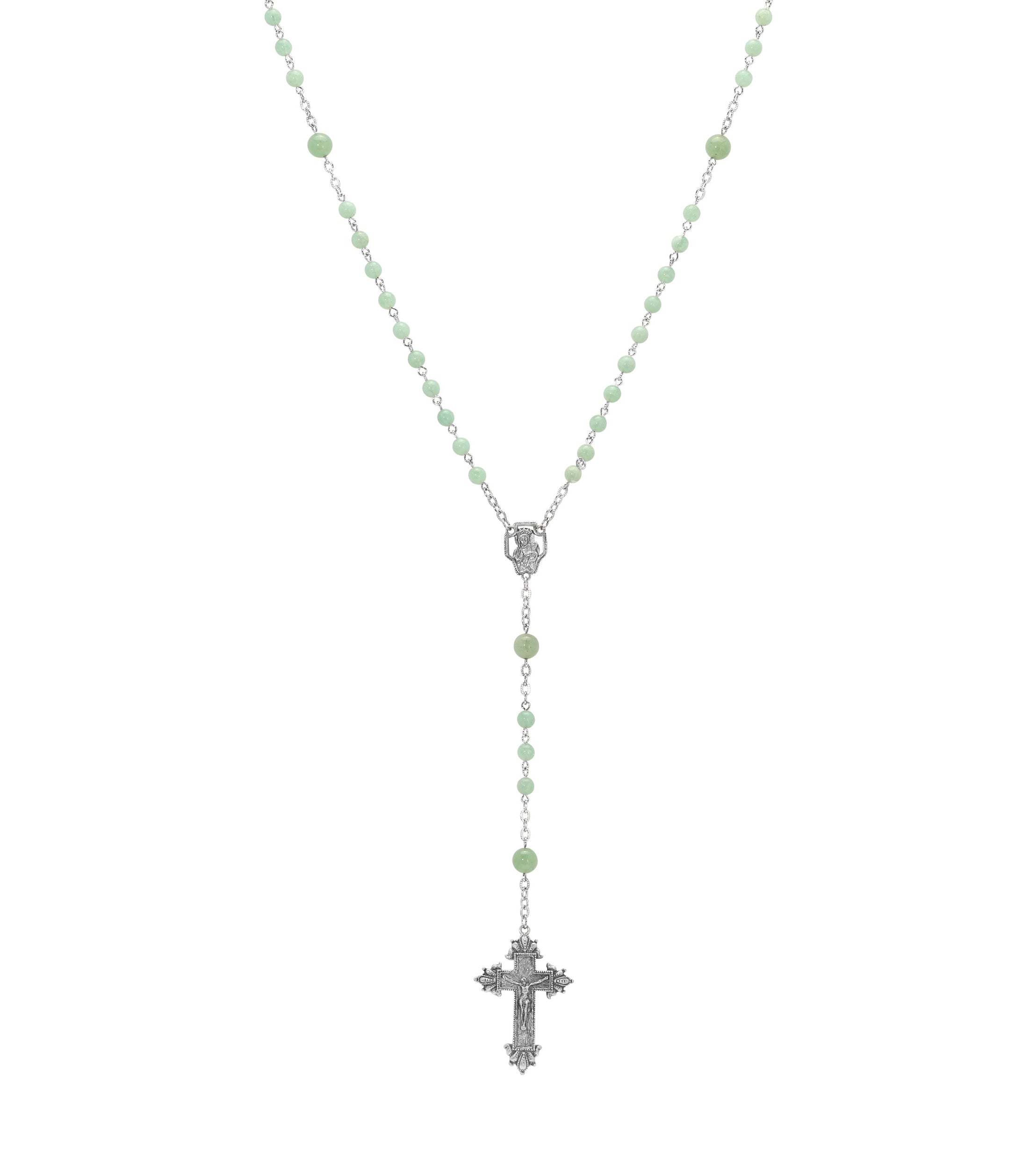 Symbols Of Faith Beaded Crucifix Rosary Necklace