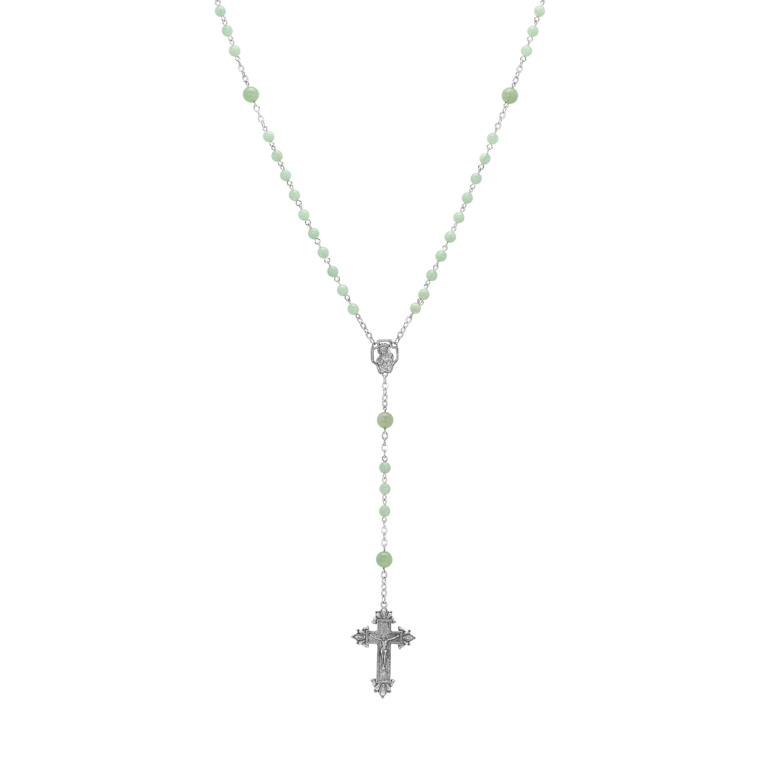 Symbols Of Faith Beaded Crucifix Rosary Necklace
