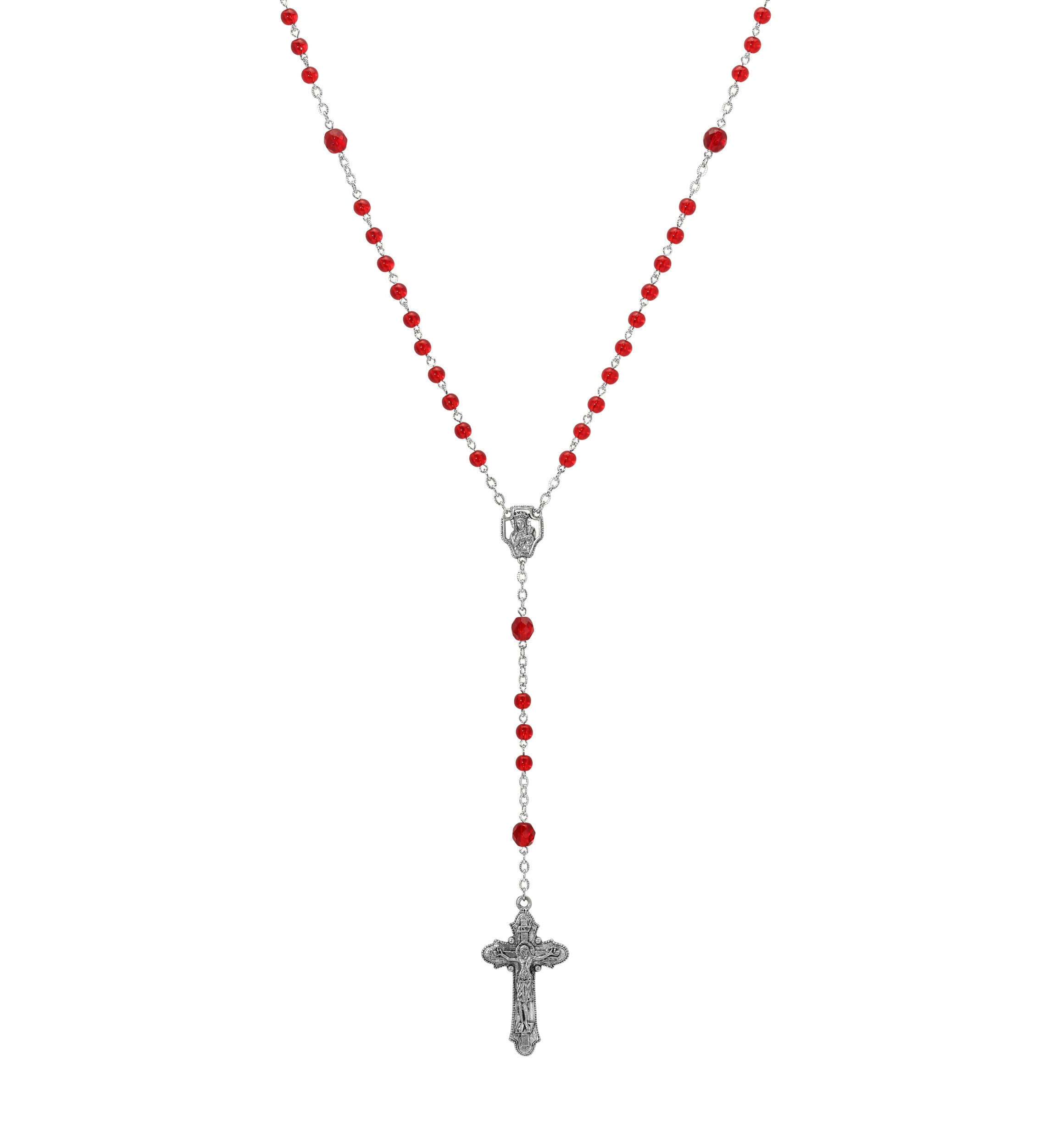 Symbols Of Faith Beaded Crucifix Rosary Necklace
