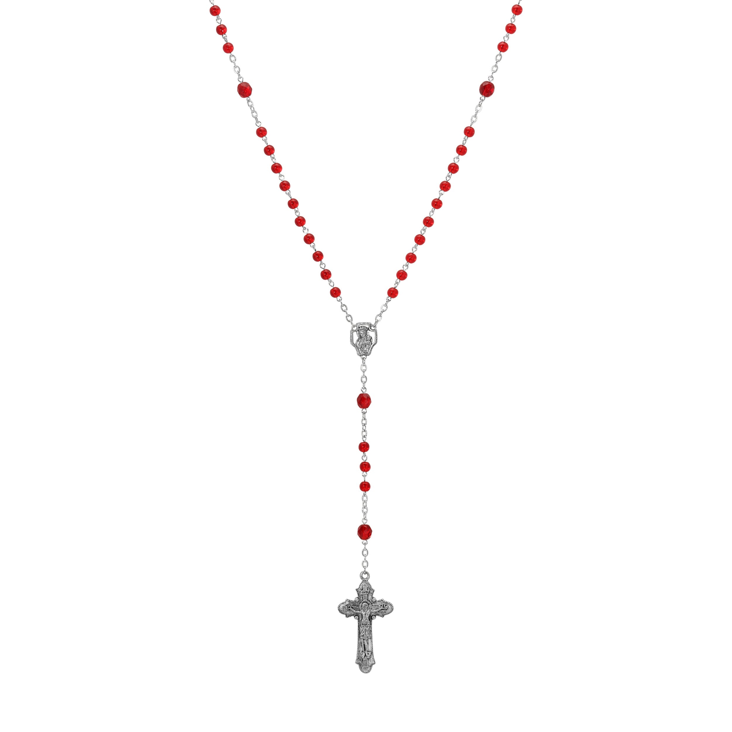 Symbols Of Faith Beaded Crucifix Rosary Necklace