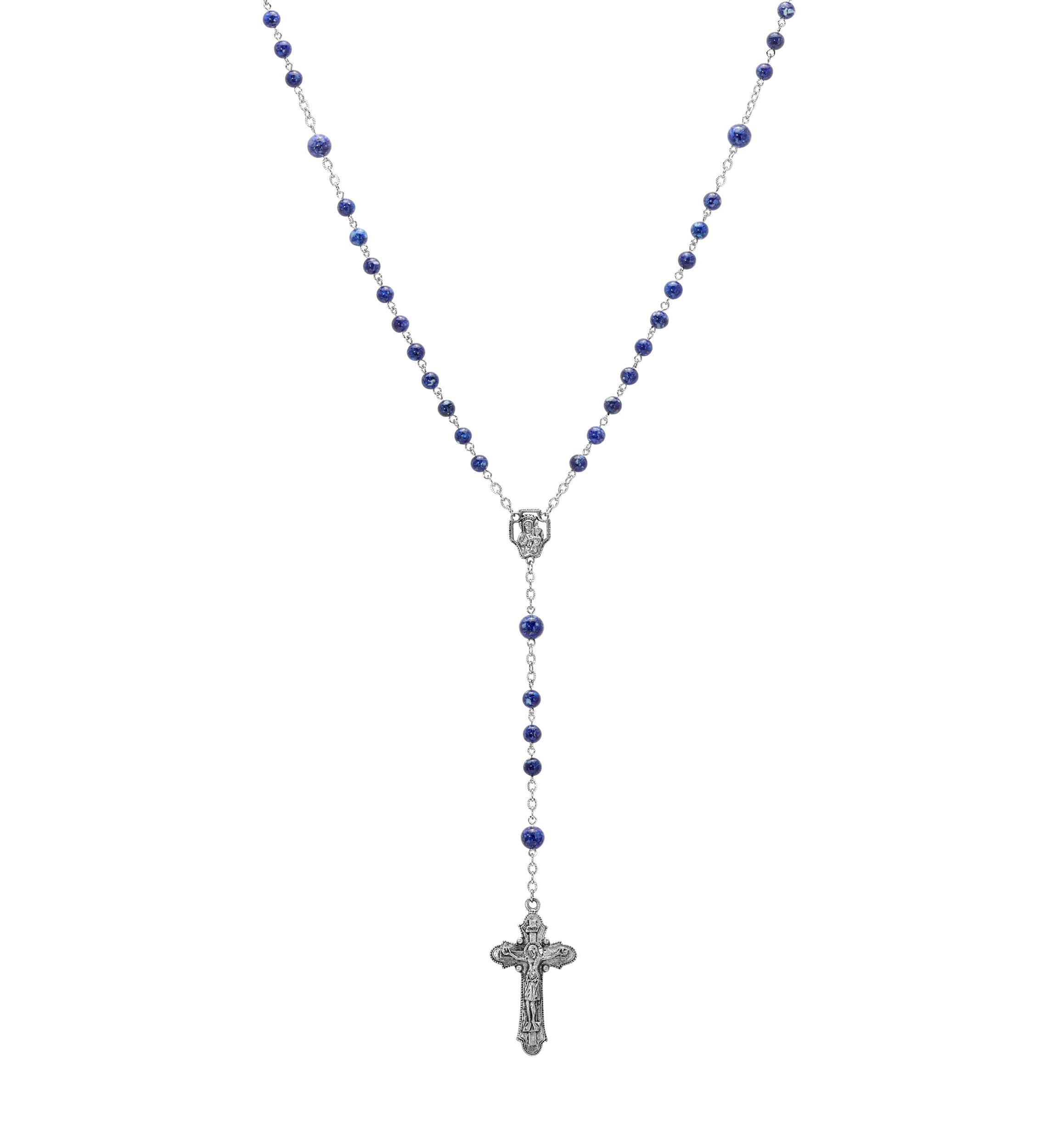 Symbols Of Faith Beaded Crucifix Rosary Necklace