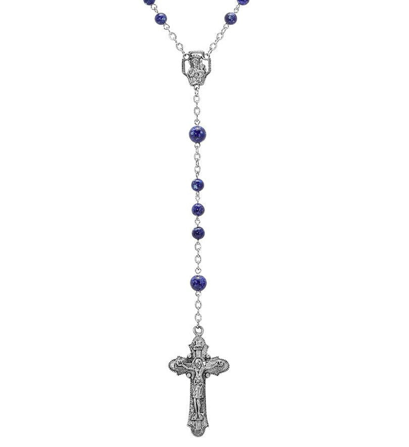 Symbols Of Faith Beaded Crucifix Rosary Necklace