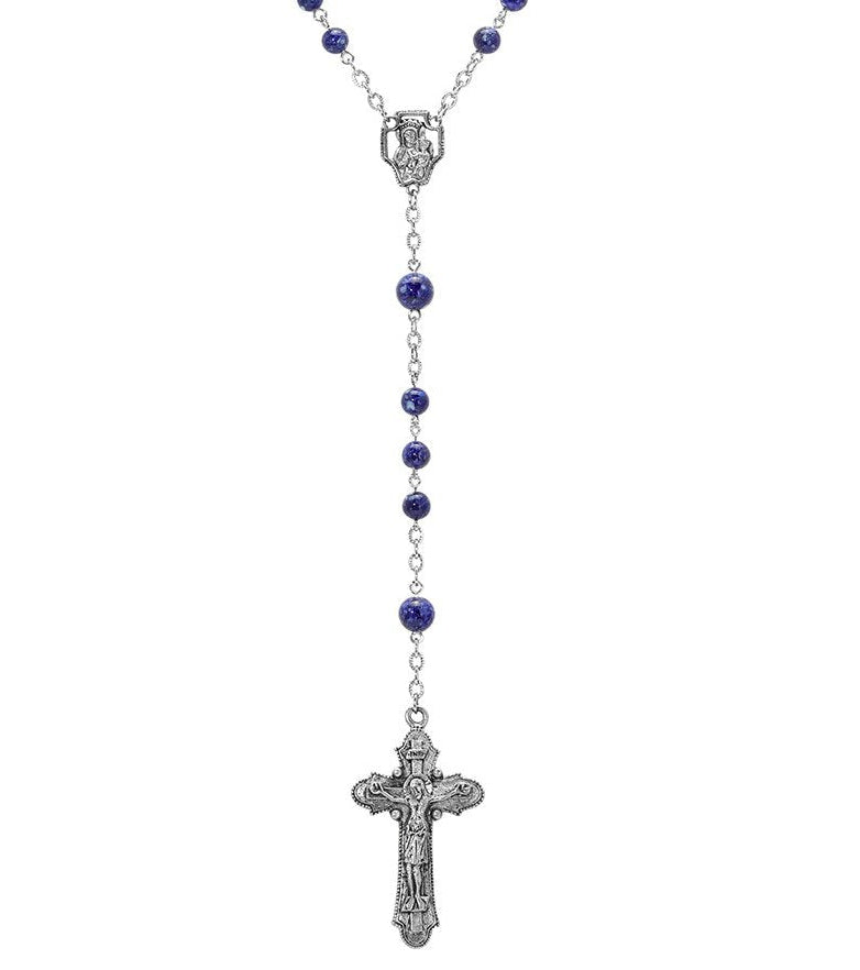 Symbols Of Faith Beaded Crucifix Rosary Necklace