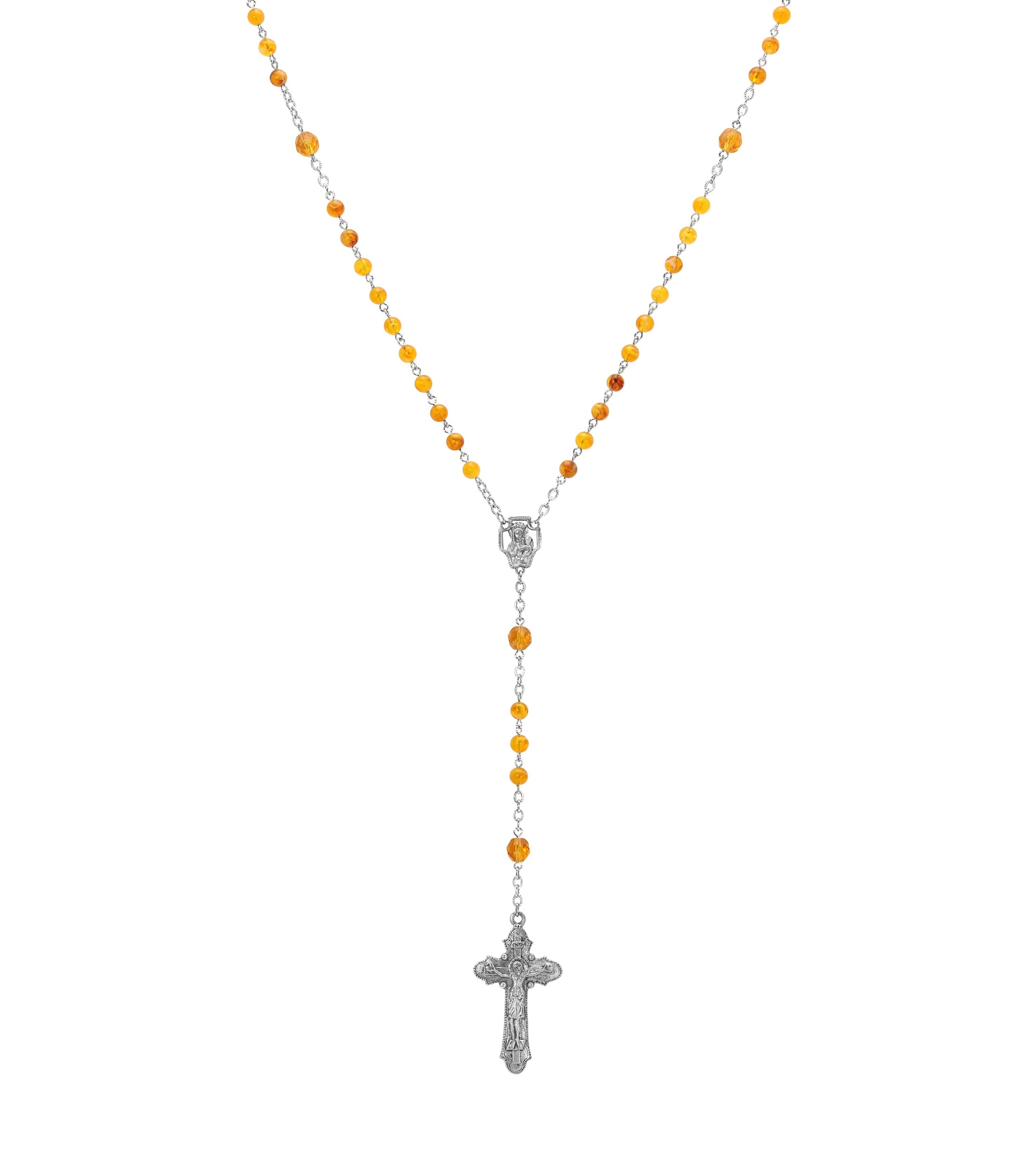 Symbols Of Faith Beaded Crucifix Rosary Necklace