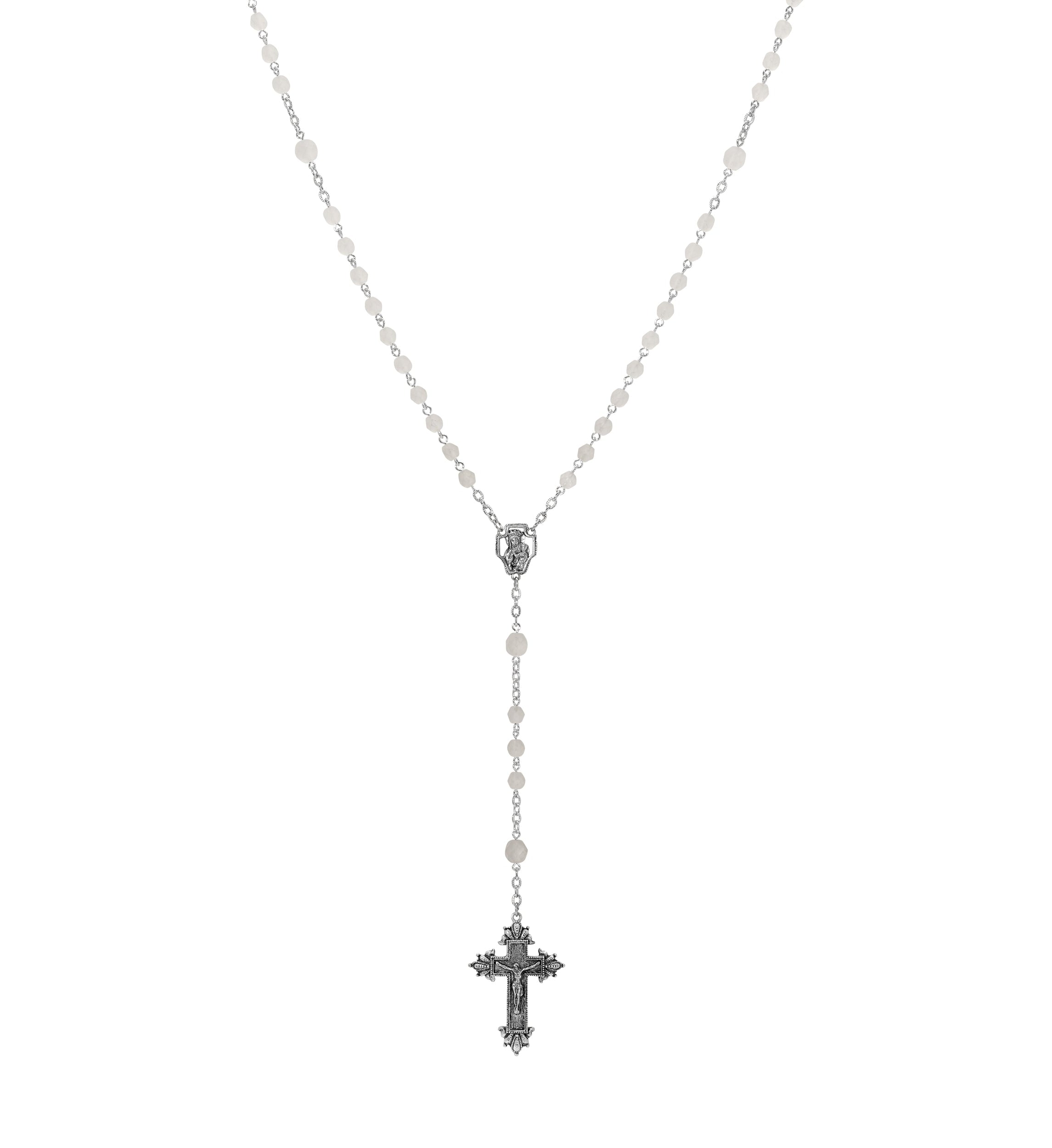 Symbols Of Faith Beaded Crucifix Rosary Necklace