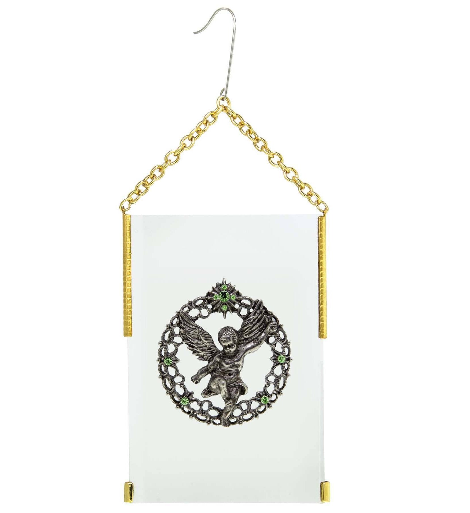 Symbols Of Faith Crystal Angel Glass Hanging Christmas Tree Ornament