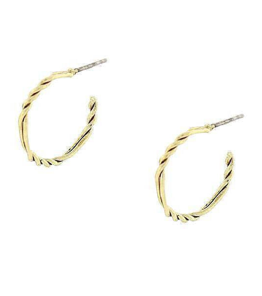1928 Jewelry Gold Small Twisted Hoops Earrings