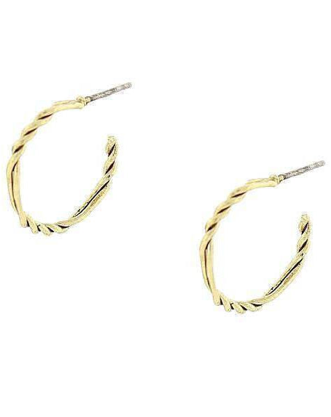 1928 Jewelry Gold Small Twisted Hoops Earrings