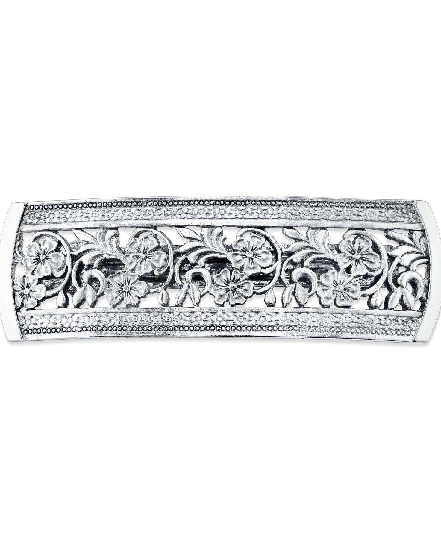 1928 Jewelry Flower Designed Bar Hair Barrette