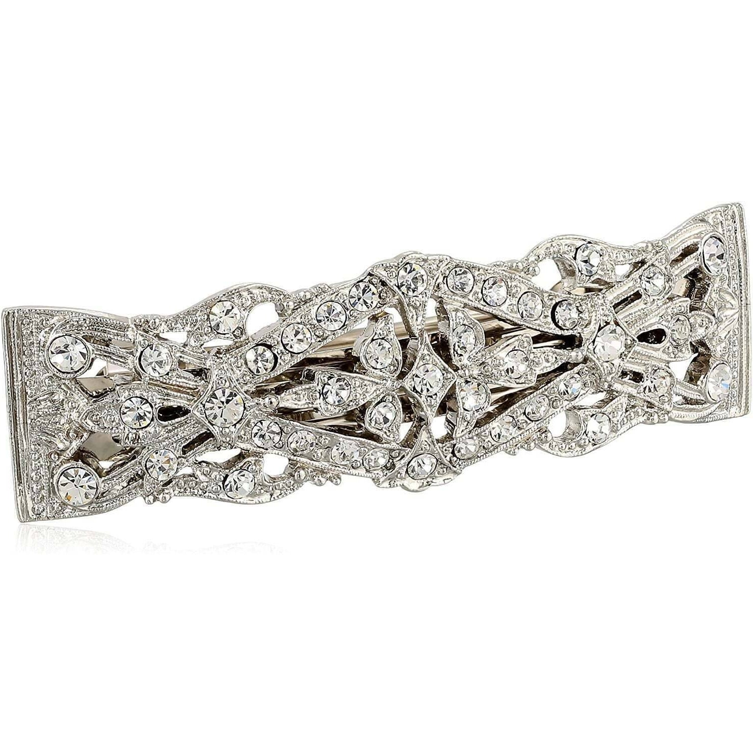 1928 Bridal "Essentials" Opulent Multi Crystal Clear Bar Barrette