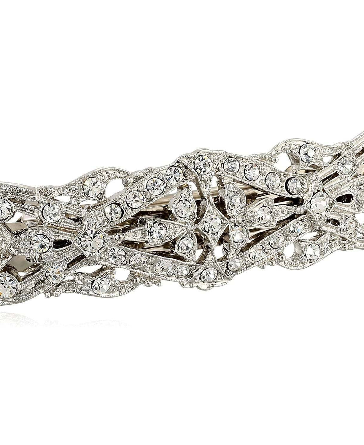 1928 Bridal "Essentials" Opulent Multi Crystal Clear Bar Barrette