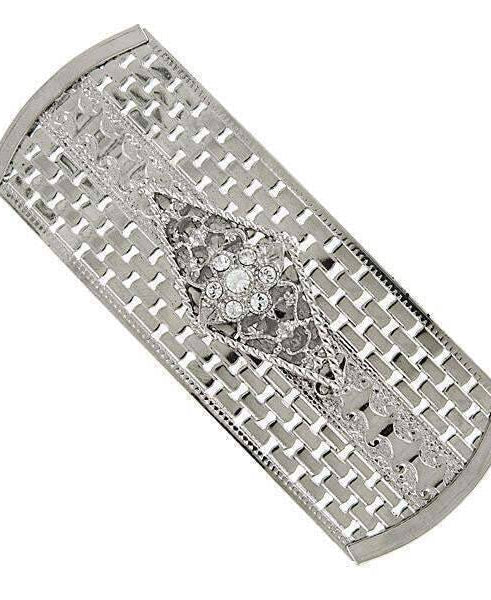 1928 Jewelry Crystal Large Rectangle Hair Barrette
