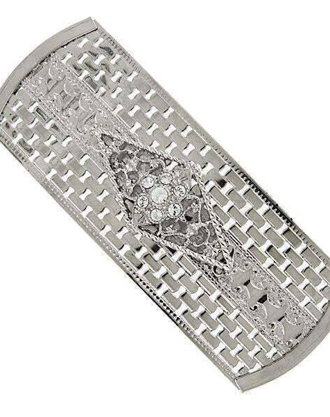 1928 Jewelry Crystal Large Rectangle Hair Barrette