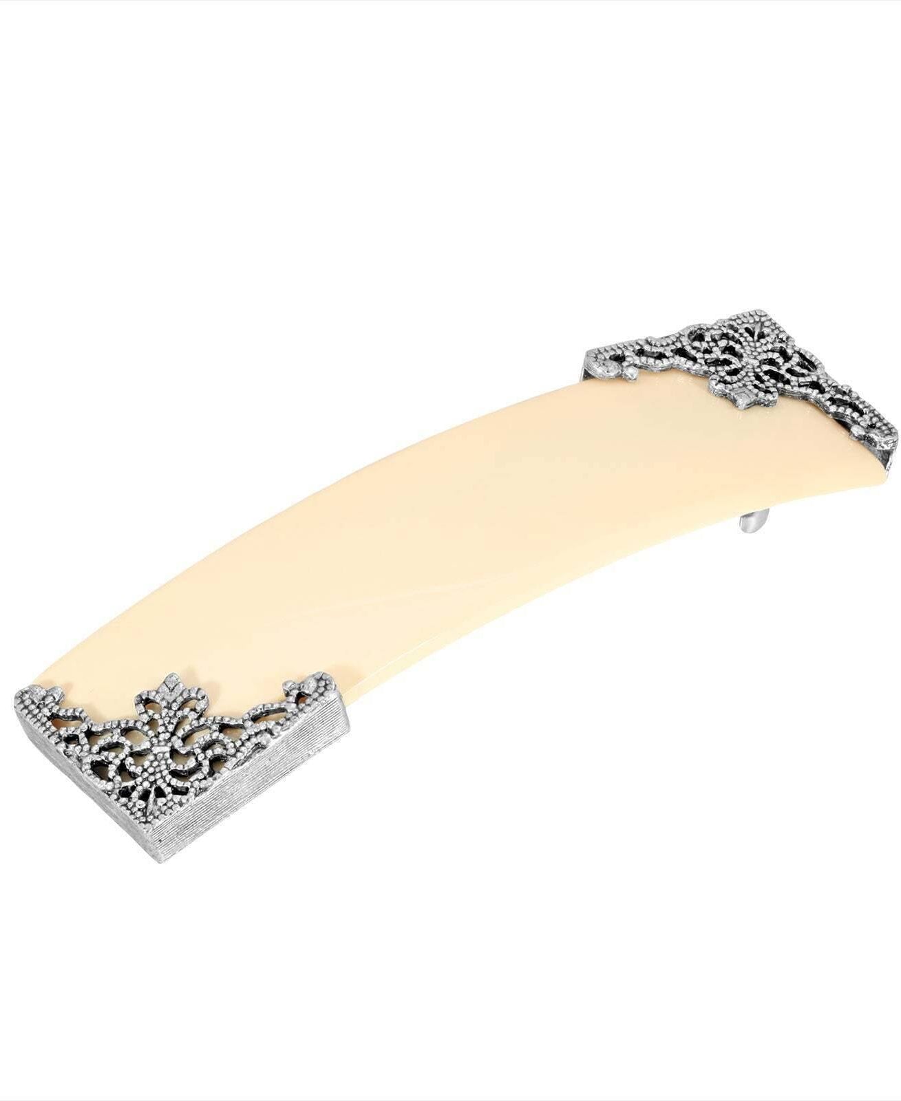 1928 Jewelry Vintage Style Filigree Accent Bar Hair Barrette