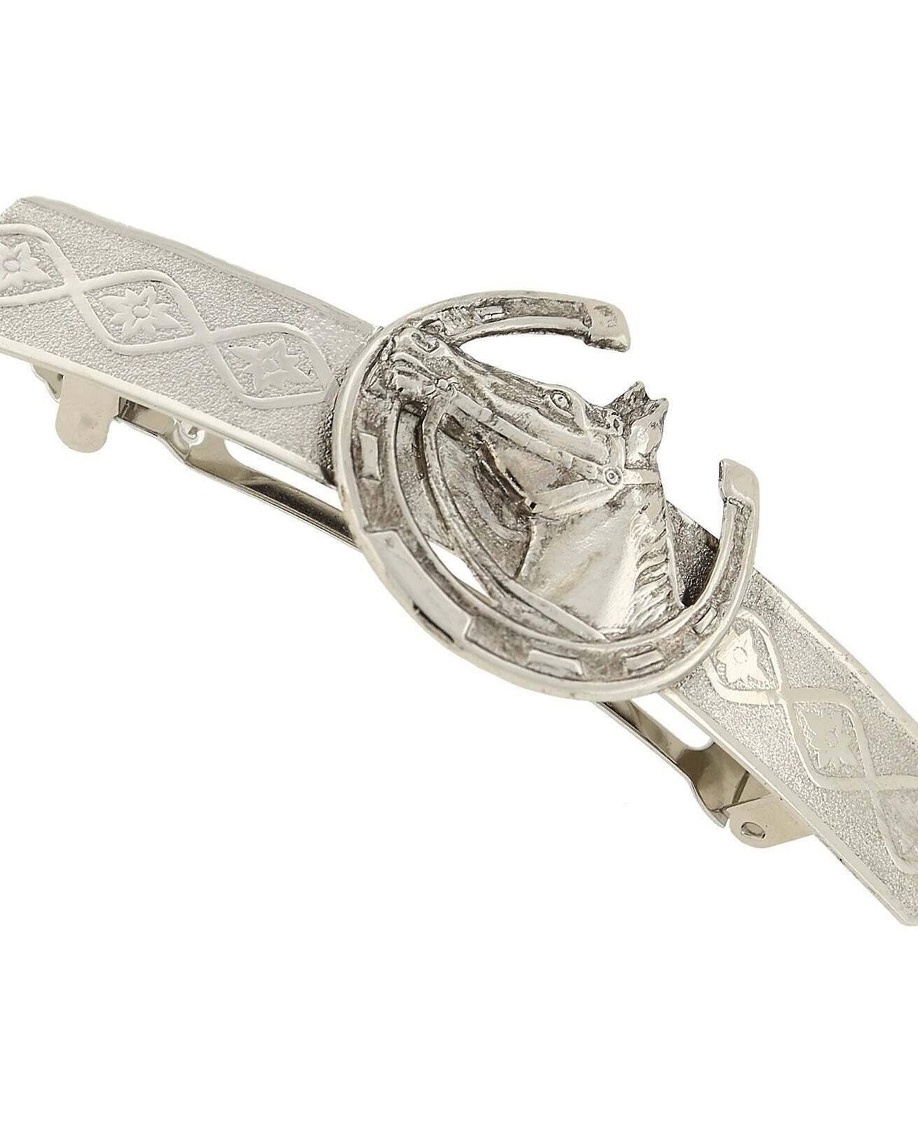 1928 Jewelry Horseshoe And Horse Hair Barrette