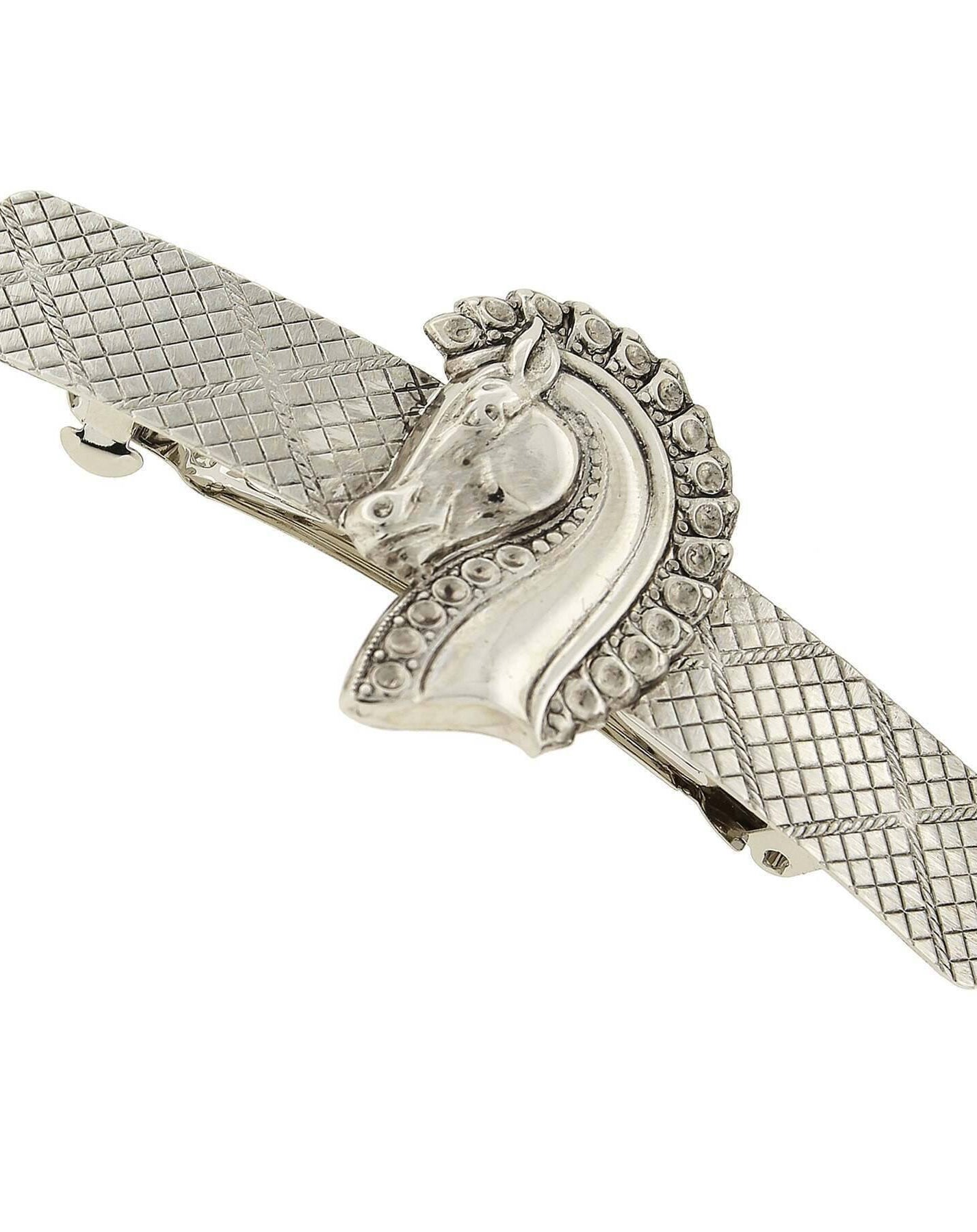 1928 Jewelry Silver Fjord Head Hair Barrette