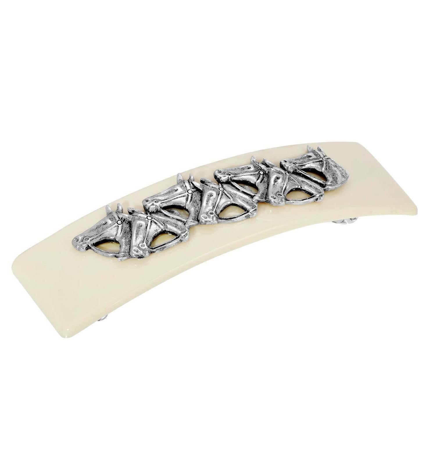 1928 Jewelry Ivory Racing Horses Hair Barrette