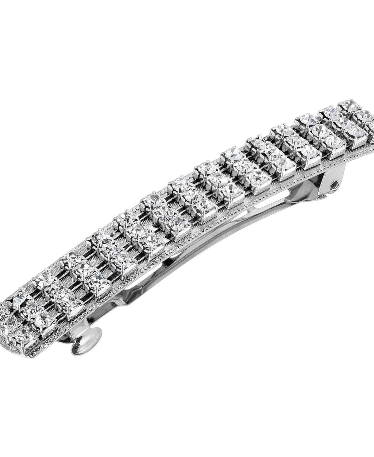 1928 Bridal Small Multi Clear Crystal Hair Barrette