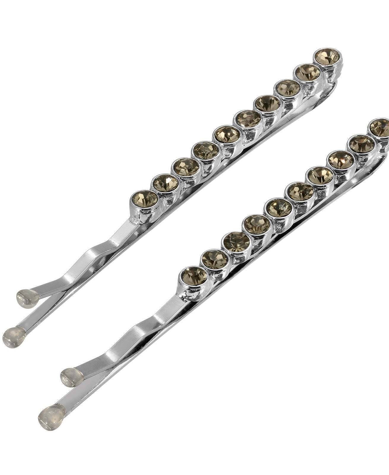 1928 Bridal Sleek Round Multi Crystal Bobby Pins Set