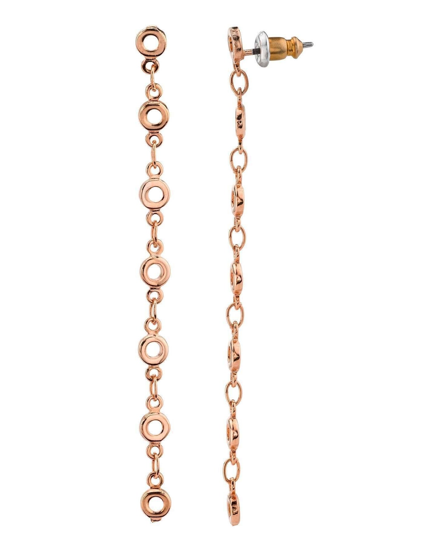 1928 Jewelry Round Link Linear Chain Earrings