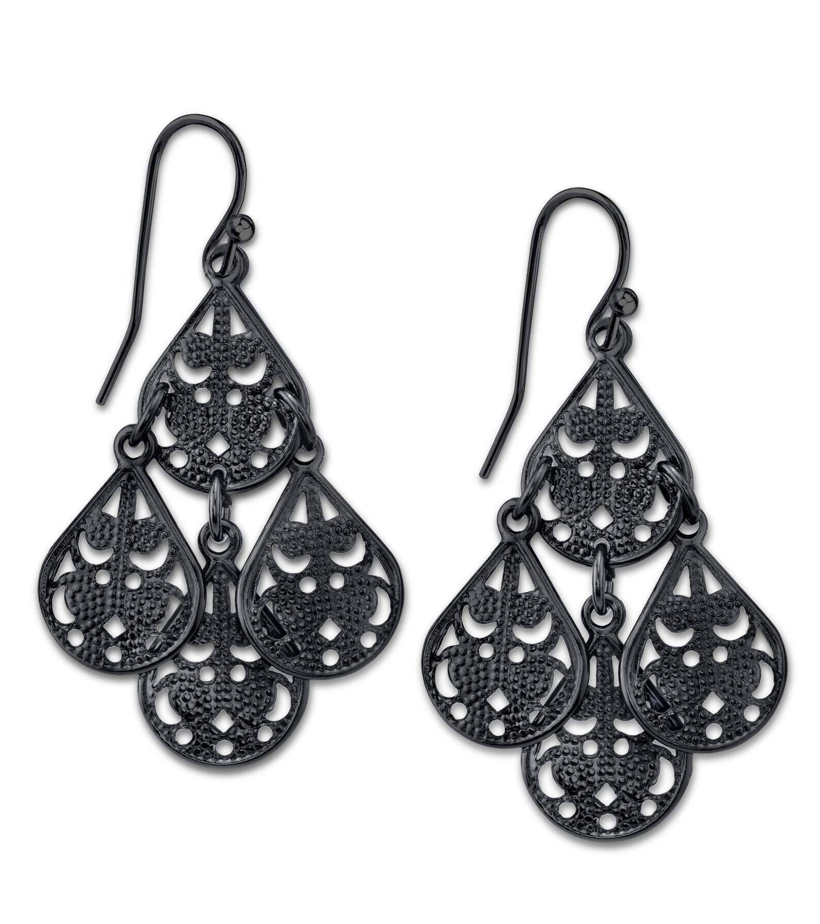 1928 Jewelry Filigree Teardrop Chandelier Earrings