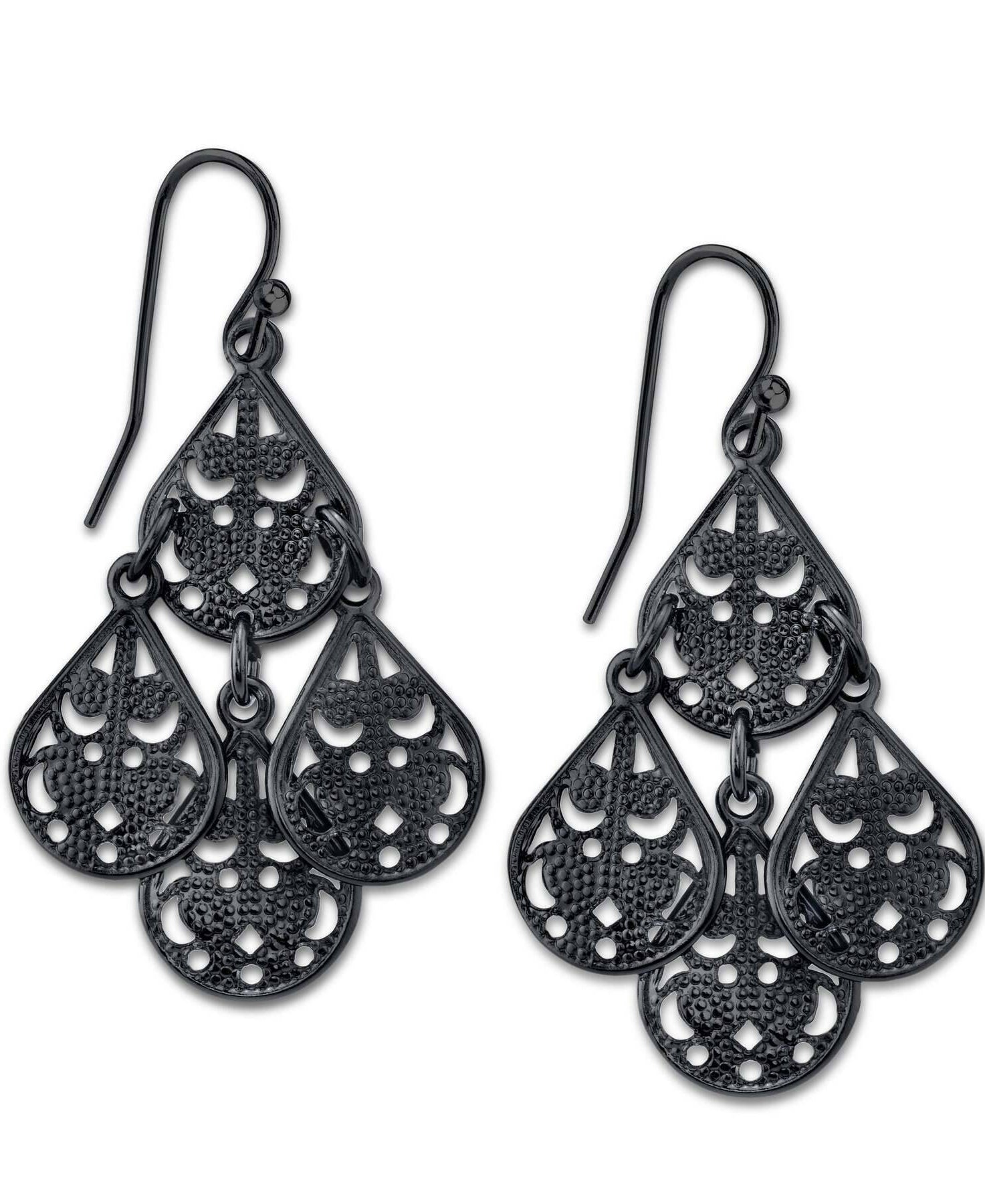 1928 Jewelry Filigree Teardrop Chandelier Earrings