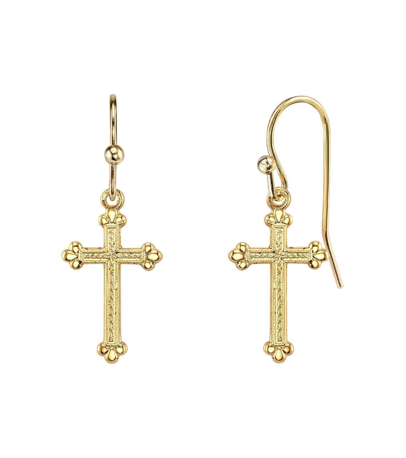 1928 Jewelry Budded Cross Drop Earrings