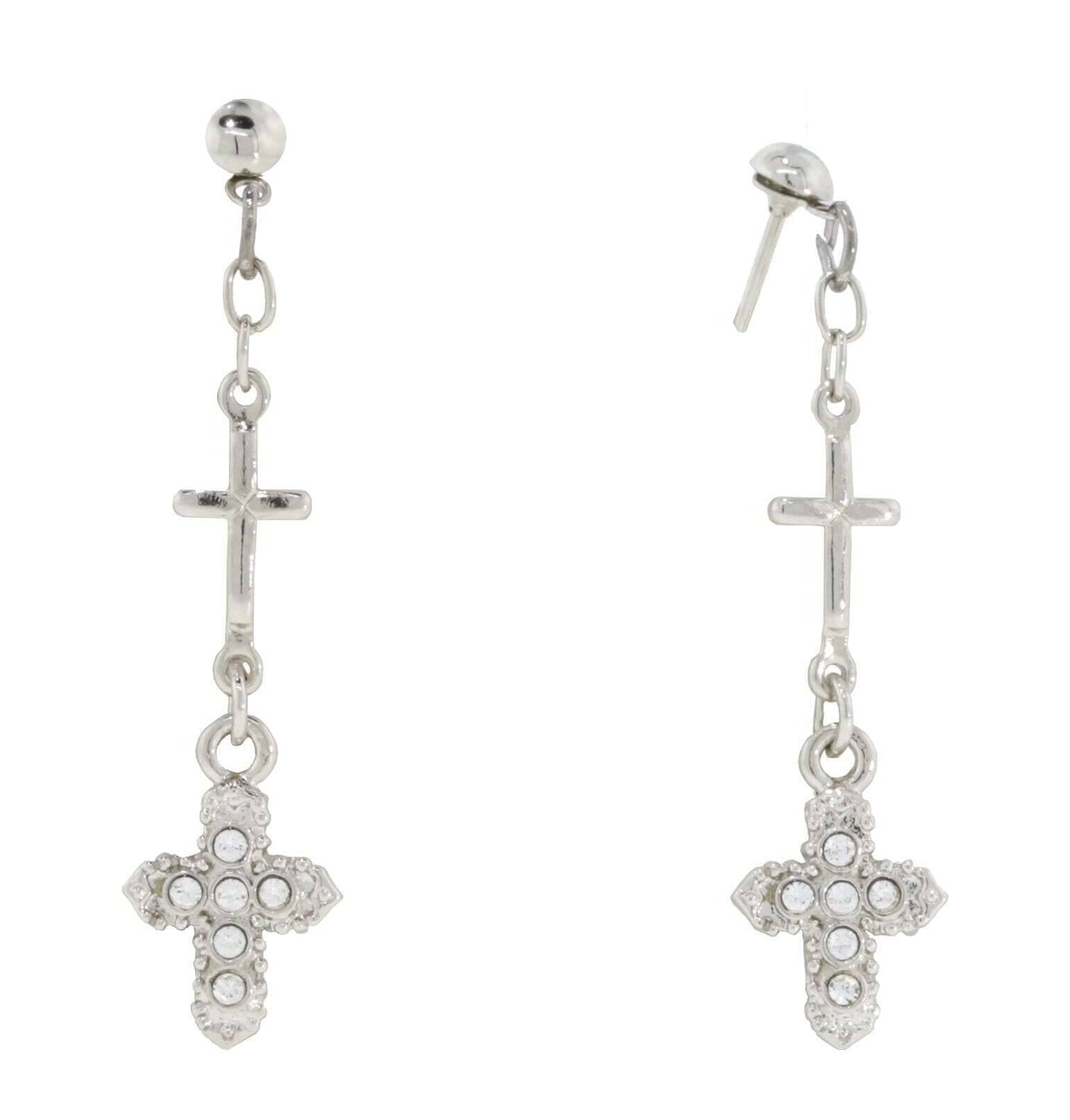 1928 Jewelry Multi Cross Crystal Drop Earrings