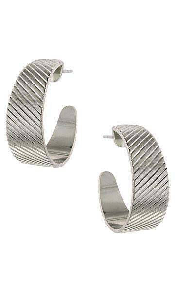 1928 Jewelry Diagonal Patterned Hoop Earrings