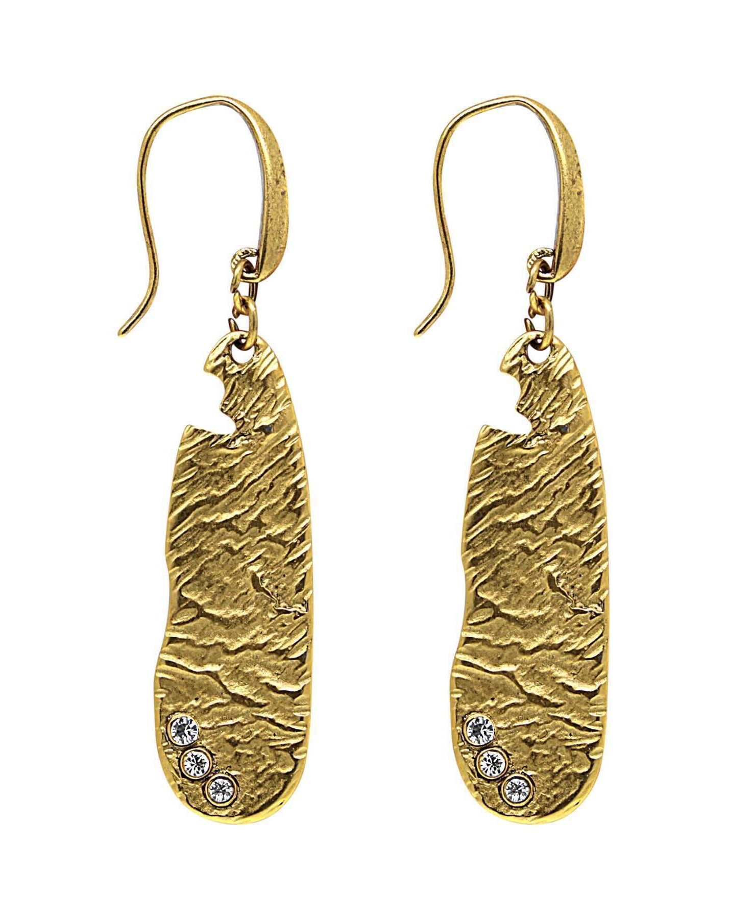 T.R.U. Sculptured Drop Earrings Embellished With Austrian Crystal