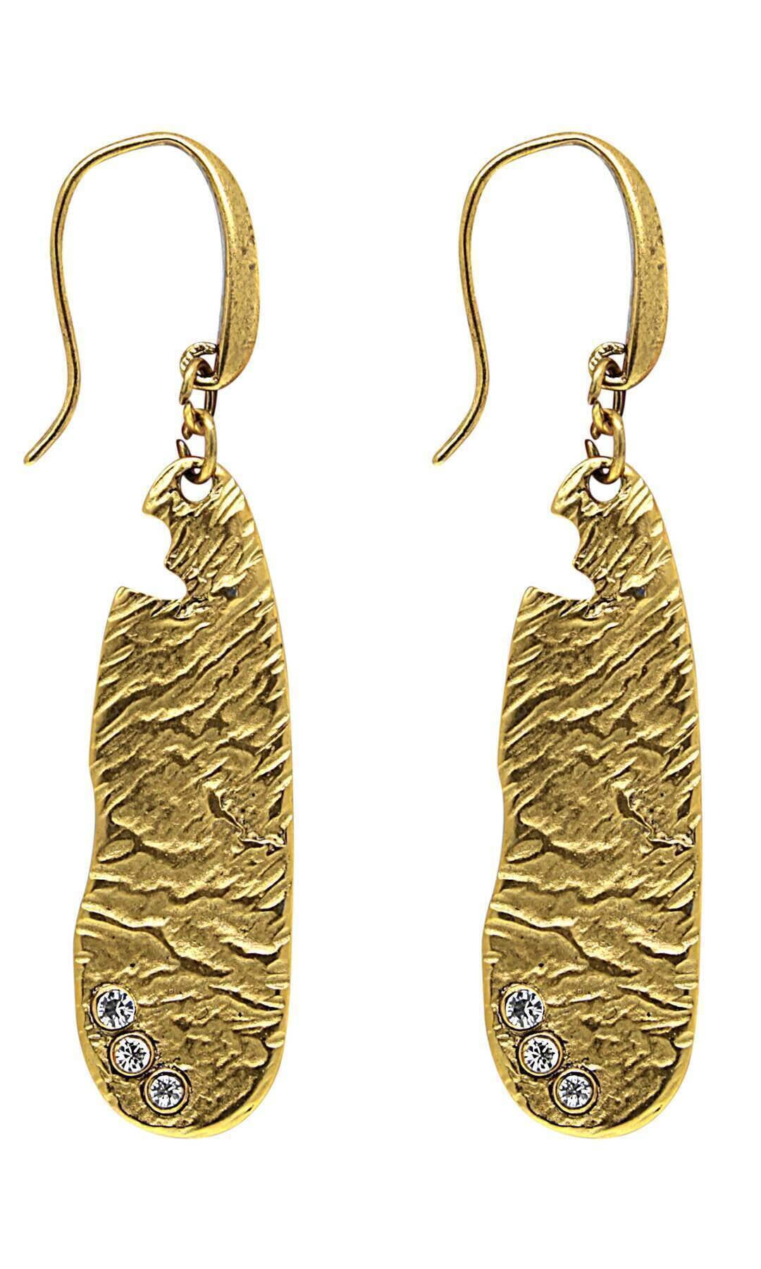 T.R.U. Sculptured Drop Earrings Embellished With Austrian Crystal