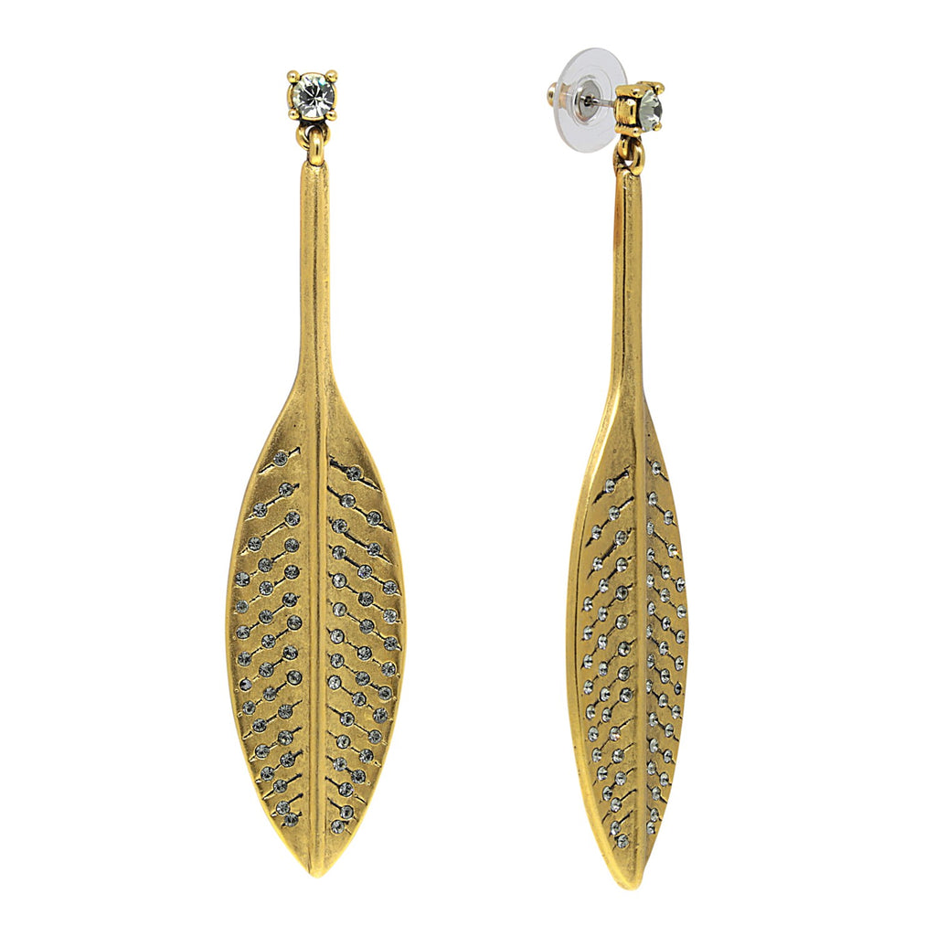 Hand Set Pave Earrings With Austrian Crystals Gold