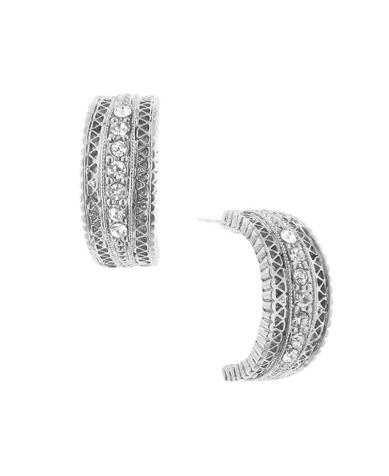 1928 Jewelry Crystal Hoop Earrings
