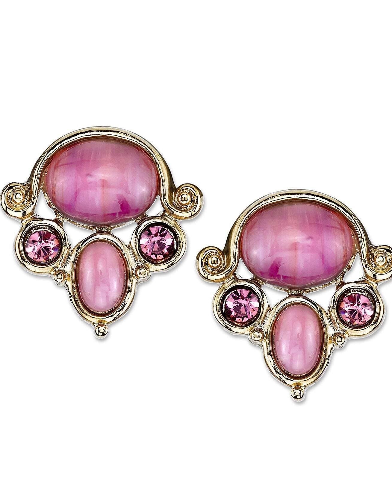 2028 Jewelry Amethyst Glass Quartz Light Amethyst Crystal Button Earrings