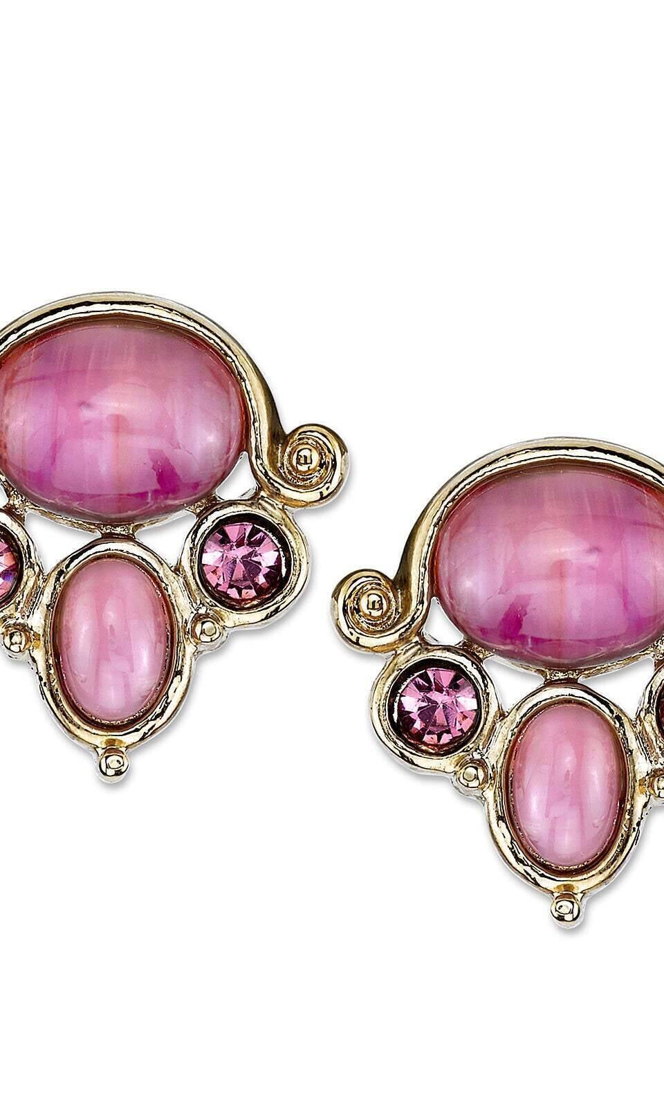 2028 Jewelry Amethyst Glass Quartz Light Amethyst Crystal Button Earrings