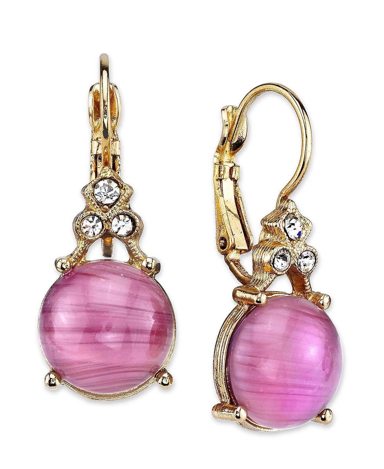 2028 Jewelry Amethyst Glass Quartz Crystal Drop Earrings