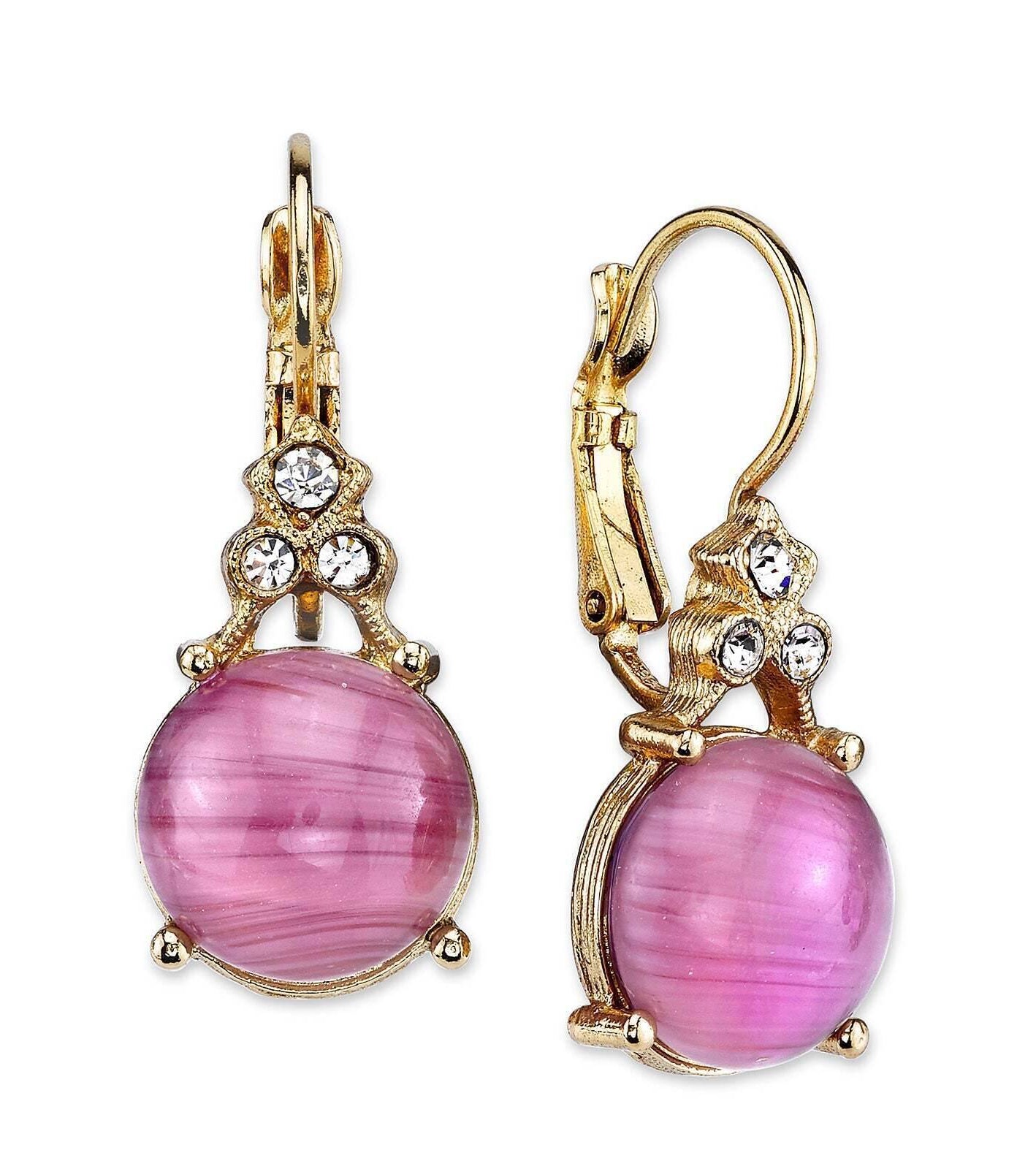2028 Jewelry Amethyst Glass Quartz Crystal Drop Earrings