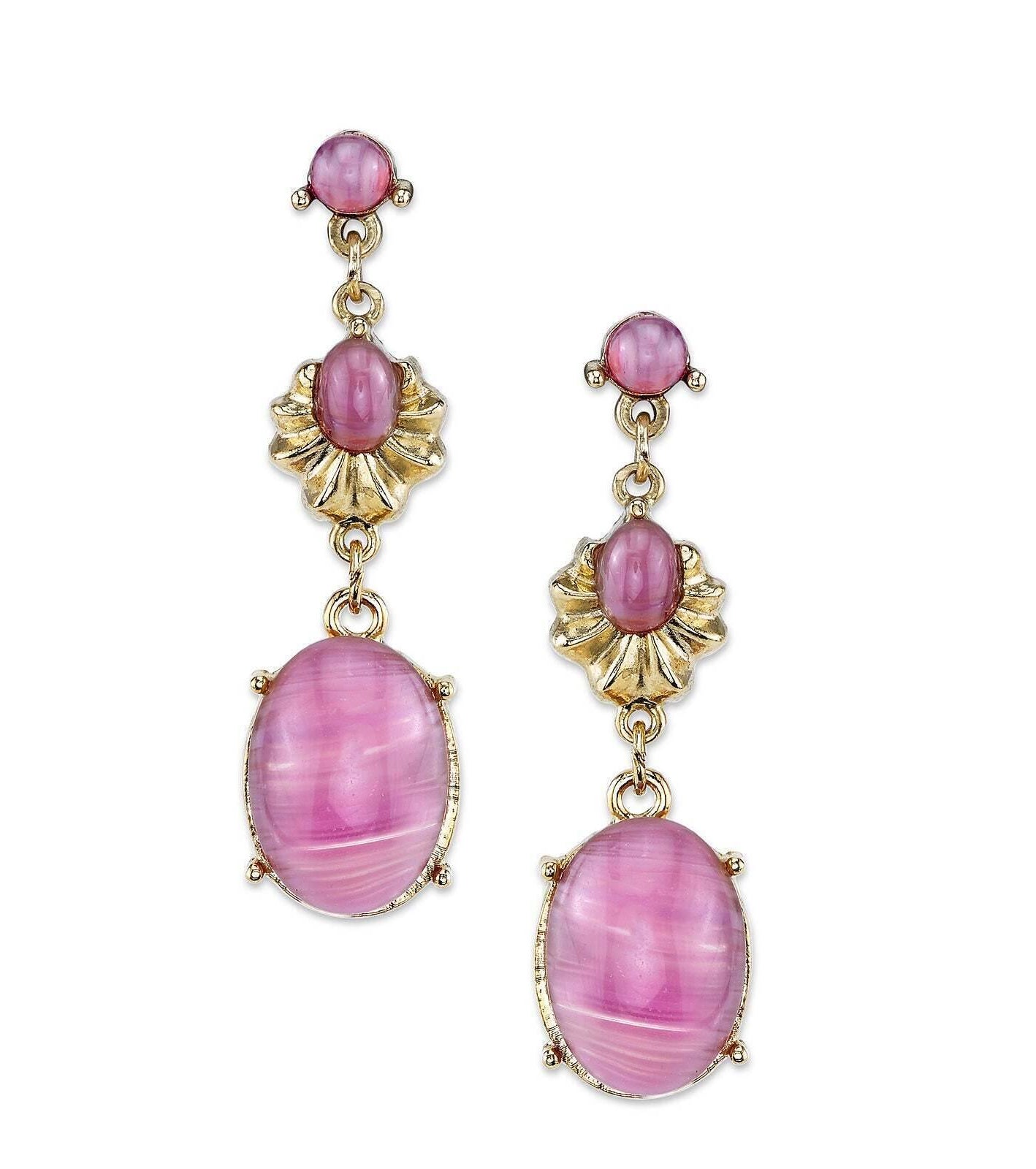 2028 Jewelry Amethyst Glass Quartz Teardrop Earrings