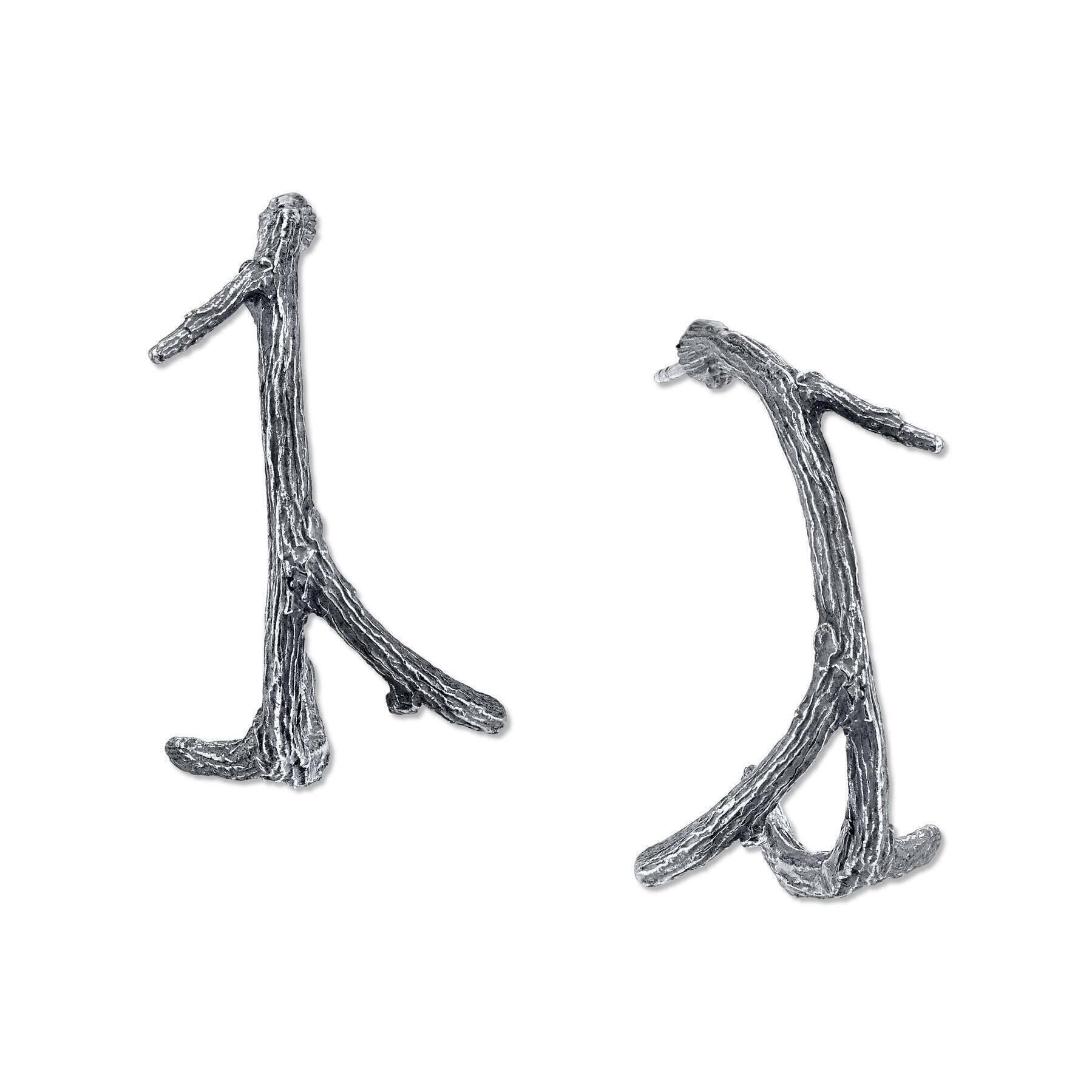 T.R.U. Small Tree Branch Hoop Earrings