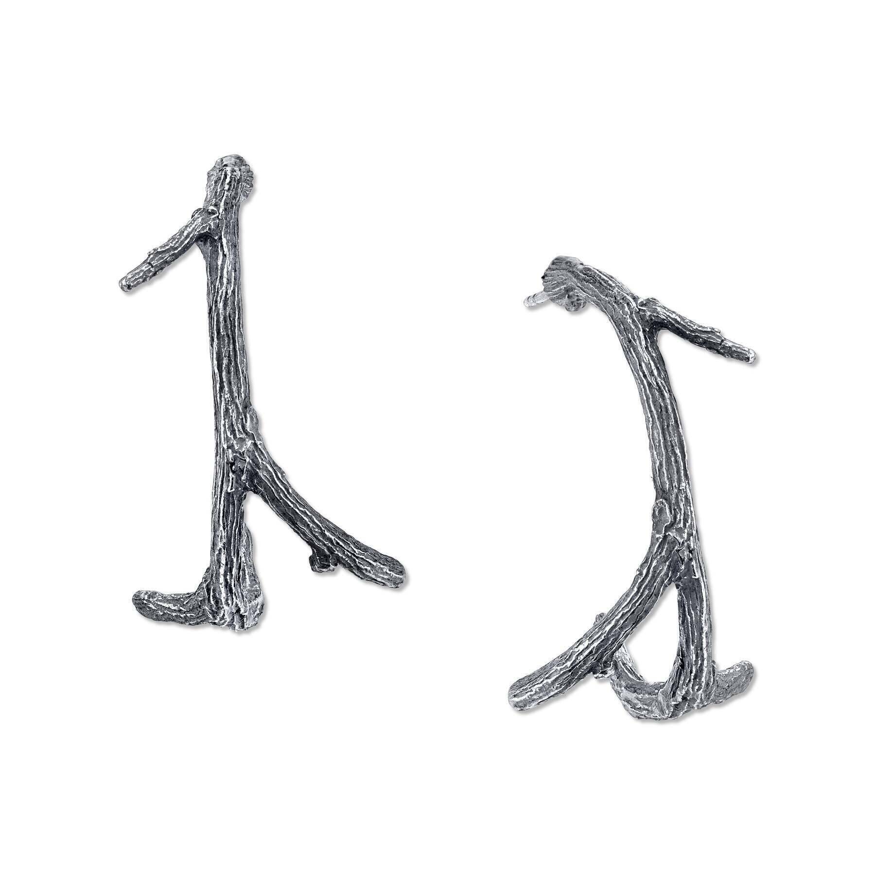 T.R.U. Small Tree Branch Hoop Earrings