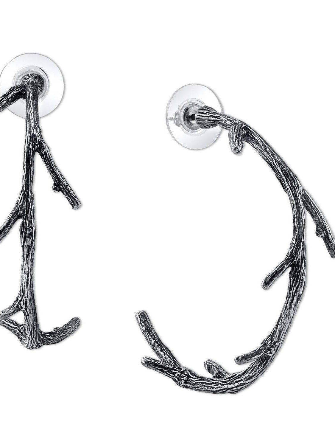 T.R.U. Large Tree Branch Hoop Earrings