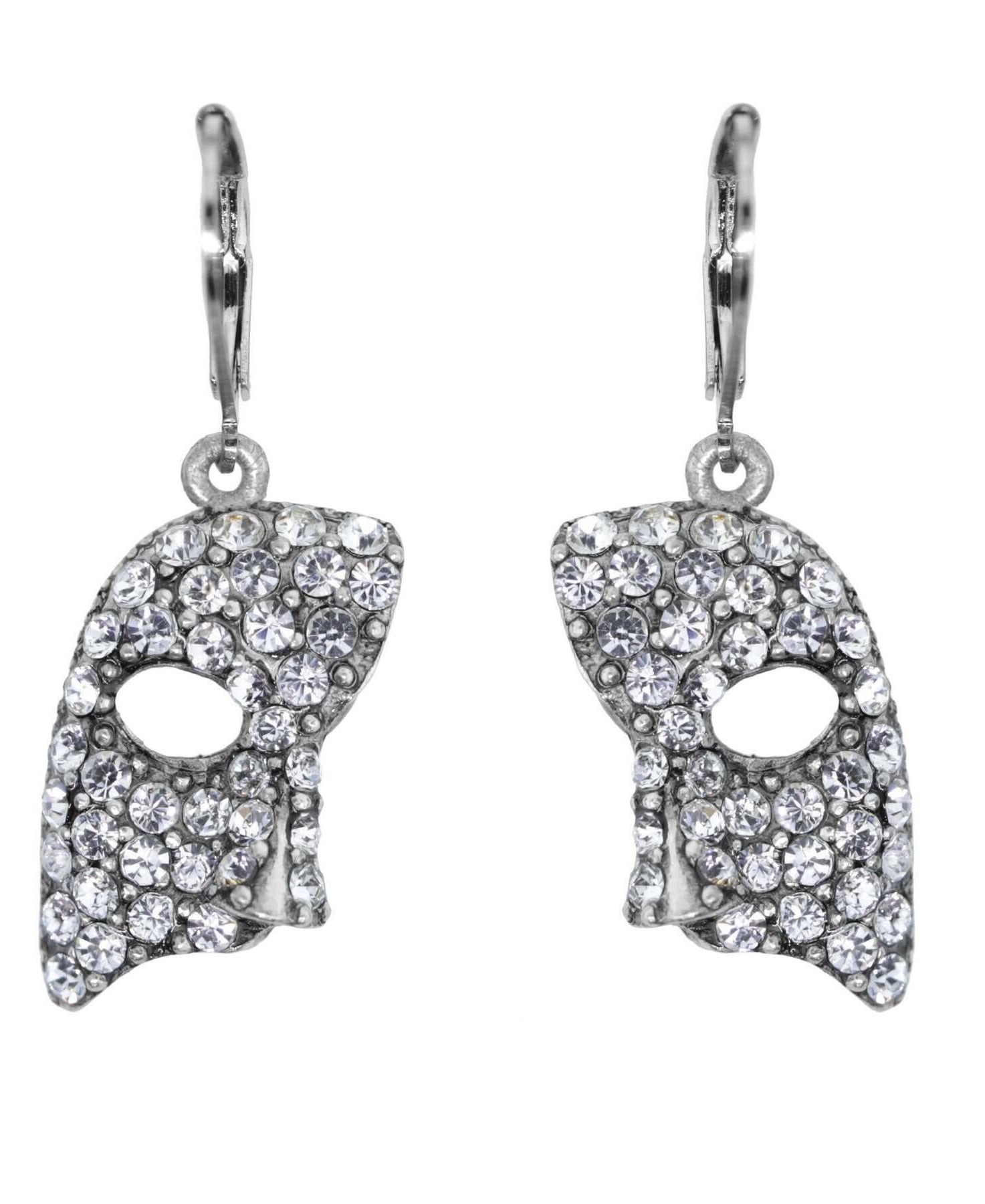 1928 Jewelry Crystal Masquerade Mask Drop Earrings