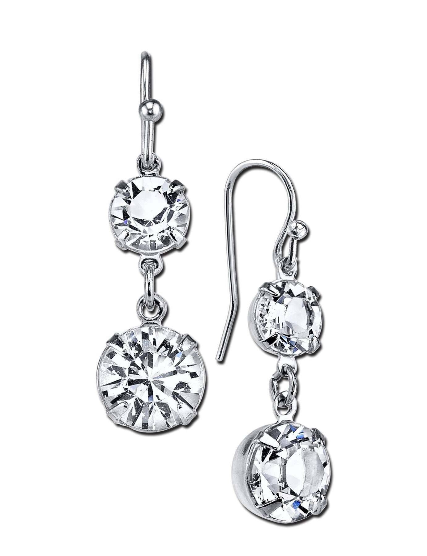 1928 Bridal Genuine Austrian Crystal Drop Earrings