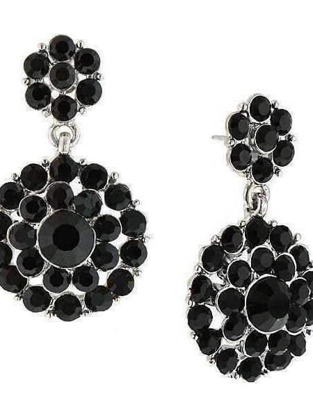 2028 Jewelry Jet Black Stone Cluster Dangle Earrings