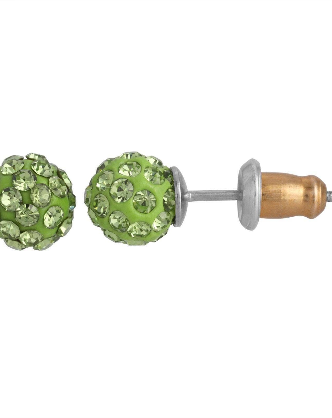 1928 Jewelry Round Petite 6mm Crystal Pave Stud Earrings