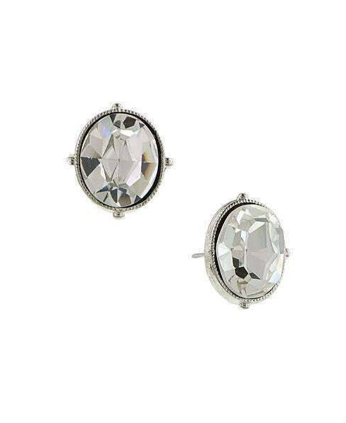 Antiquities Couture Austrian Crystal Oval Stud Earrings