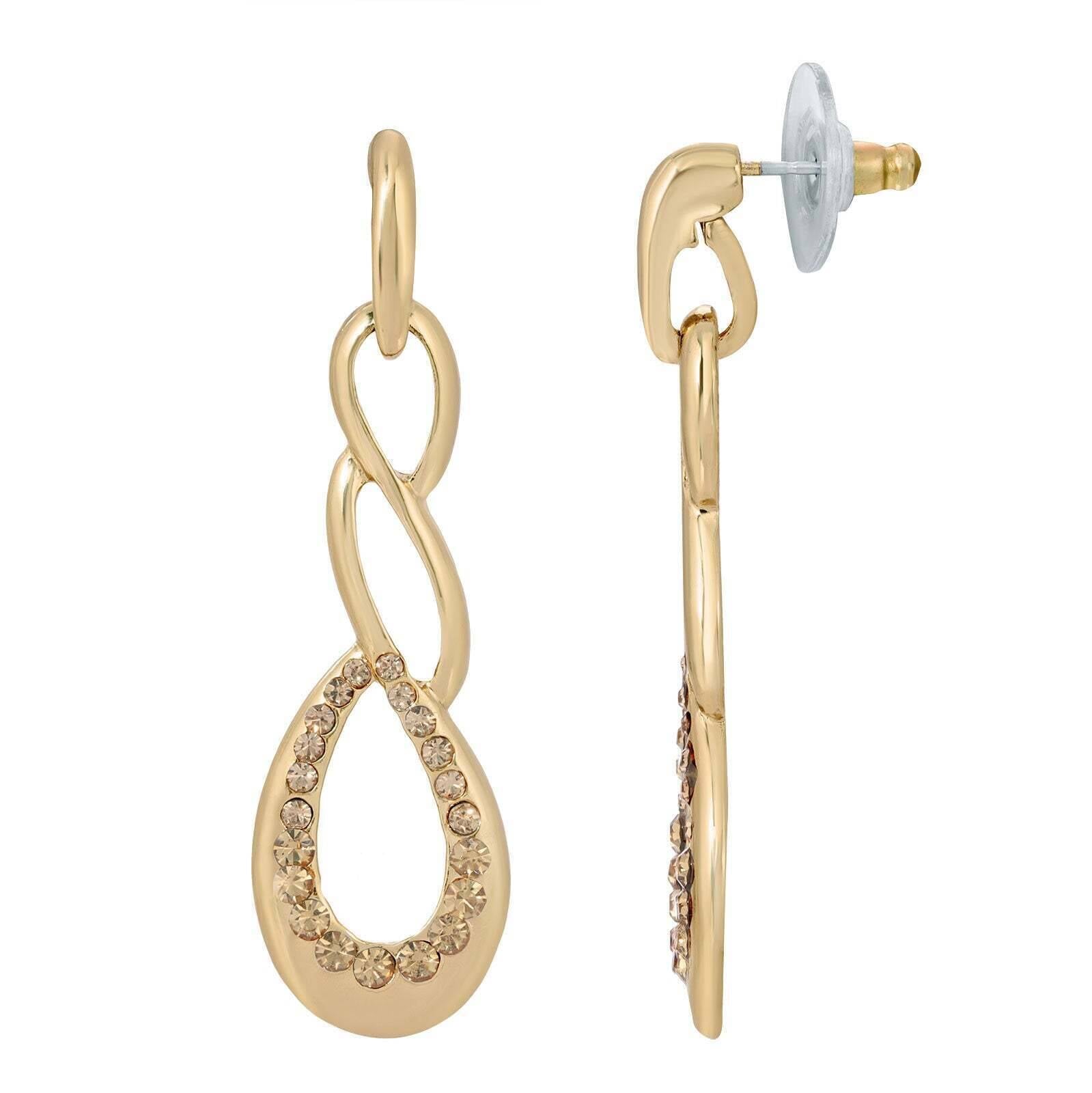 1928 Jewelry Light Topaz Crystal Drop Earrings